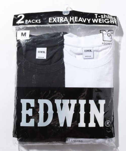 EDWIN(EDWIN)/【ＥＤＷＩＮ】【別注】 エドウィン パックＴシャツ 半袖 Ｔシャツ 2枚組み クルーネック ポケット付き/ブラック