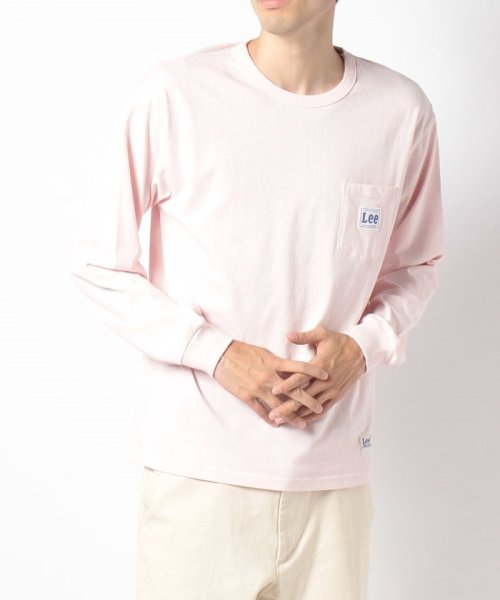 Lee(Lee)/【LEE】【別注】 リー ピスポケ ロング Tシャツ 長袖 Tシャツ ユニセックス/ピンク