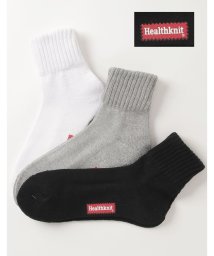 healthknit(ヘルスニット)/【Healthknit / ヘルスニット】「3足セット」 3P ヘビーウェイト ミドル クルー ソックス 足首 靴下/マルチ4