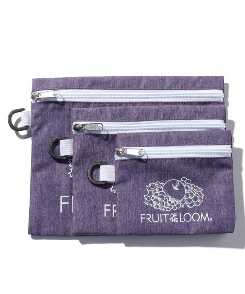 FRUIT OF THE LOOM(フルーツオブザルーム)/FRUIT OF THE LOOM FLAT POUCH 3点SET/パープル