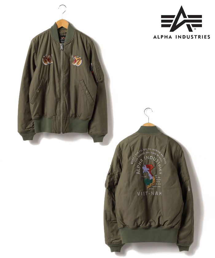 ALPHA/アルファ】MA－1 べトジャン タイガー刺繍フライトジャケット