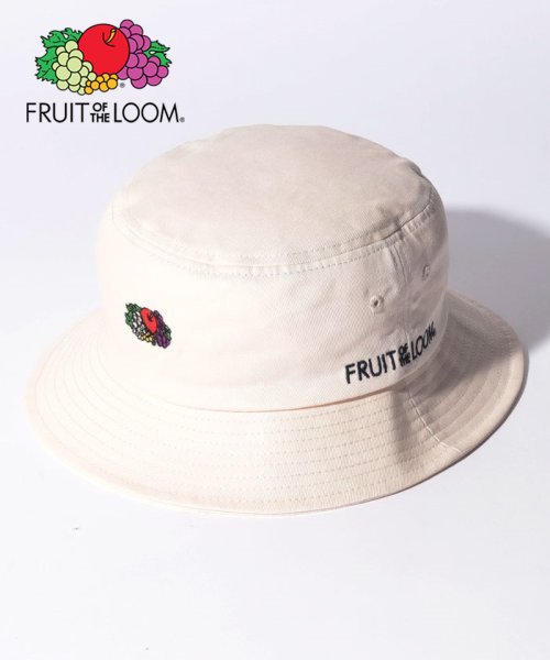 FRUIT OF THE LOOM(フルーツオブザルーム)/LOGO EMB BUCKET HAT/ホワイト