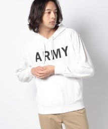 STYLEBLOCK(スタイルブロック)/ARMYロゴプリント裏毛スウェットパーカー/ホワイト系