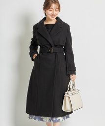 tocco closet(トッコクローゼット)/ベルト付きヨークデザインロングコート/BLACK