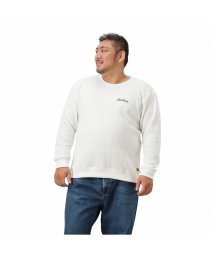 MAC HOUSE(men)(マックハウス（メンズ）)/[大きいサイズ] Dickies ディッキーズ ワッフルワンポイントトレーナー キングサイズ 1474－9715KG/ホワイト