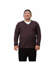 MAC HOUSE(men)(マックハウス（メンズ）)/[大きいサイズ] MOSSIMO モッシモ 針抜きVネックアンサンブル キングサイズ 1474－9709KG/レッド