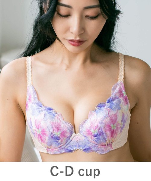 fran de lingerie(フランデランジェリー)/GRACE Clematis らくらく補正グレースクレマチス コーディネートブラジャー C65－D85カップ/オレンジ