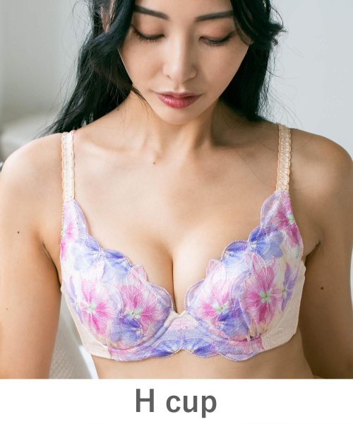 fran de lingerie(フランデランジェリー)/GRACE Clematis らくらく補正グレースクレマチス コーディネートブラジャー H65－H85カップ/オレンジ