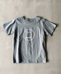 OMNES(オムネス)/【OMNES】キッズ 綿麻カットプリント半袖Tシャツ/グレー