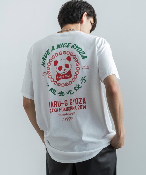 プリントtシャツ 半袖 メンズ レディース 別注 中華 餃子 チャイナ パンダ 飲食店 居酒屋 ルーズ オーバーサイズ ビッグシルエット クルーネック ヘビーウ ロッキーモンロー Rocky Monroe Magaseek