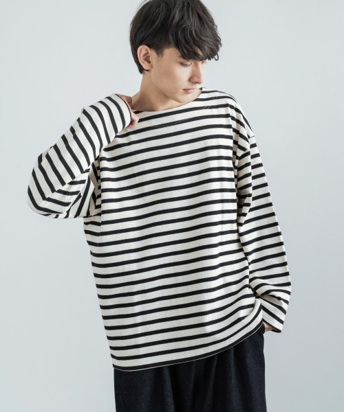 ボーダーtシャツ メンズ レディース ボートネック 長袖カットソー フレンチボーダー バスク生地 10オンス 日本製 ビッグシルエット ボックス オーバーサイズ ロッキーモンロー Rocky Monroe Magaseek ボーダーtシャツ メンズ レディース ボートネック 長袖カットソー フレンチボーダー バスク生地 10オンス 日本製 ビッグシルエット ボックス オーバーサイズ ロッキーモンロー Rocky Monroe Magaseek