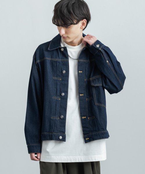 ロッキーモンロー Rocky Monroe デニムジャケット メンズ レディース Gジャン ショート丈 カジュアル ライトアウター ビッグシルエット ワイド ルーズ オーバーサイズ 綿 コットン カバーオ Magaseek