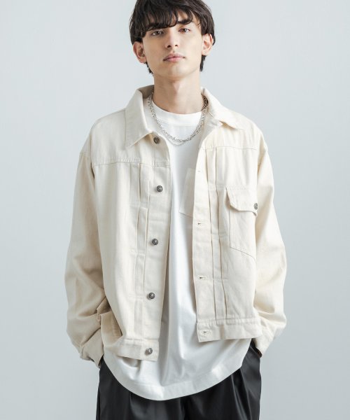 セール ロッキーモンロー Rocky Monroe デニムジャケット メンズ レディース Gジャン ショート丈 カジュアル ライトアウター ビッグシルエット ワイド ルーズ オーバーサイズ 綿 コットン カバーオ Magaseek