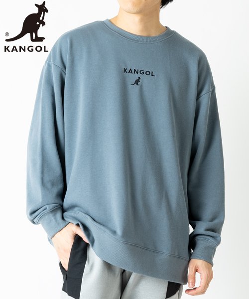 KANGOL(KANGOL)/【KANGOL】 カンゴール　ワンポイント　ロゴ　ミニ刺繍　長袖　スウェット/ブルー