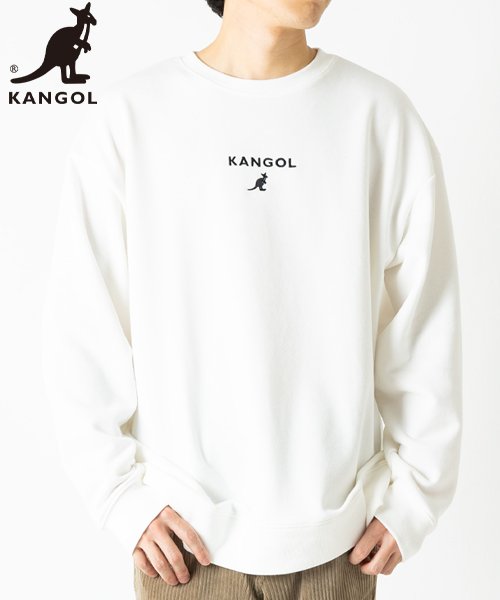 KANGOL(KANGOL)/【KANGOL】 カンゴール　ワンポイント　ロゴ　ミニ刺繍　長袖　スウェット/オフホワイト
