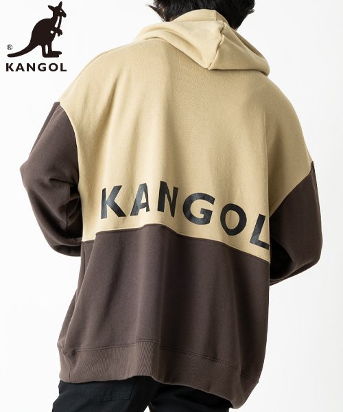 KANGOL(KANGOL)/【KANGOL】 カンゴール　セパレート　バイカラー　長袖　プルパーカー/ビッグシルエット/ストリート/ベージュ