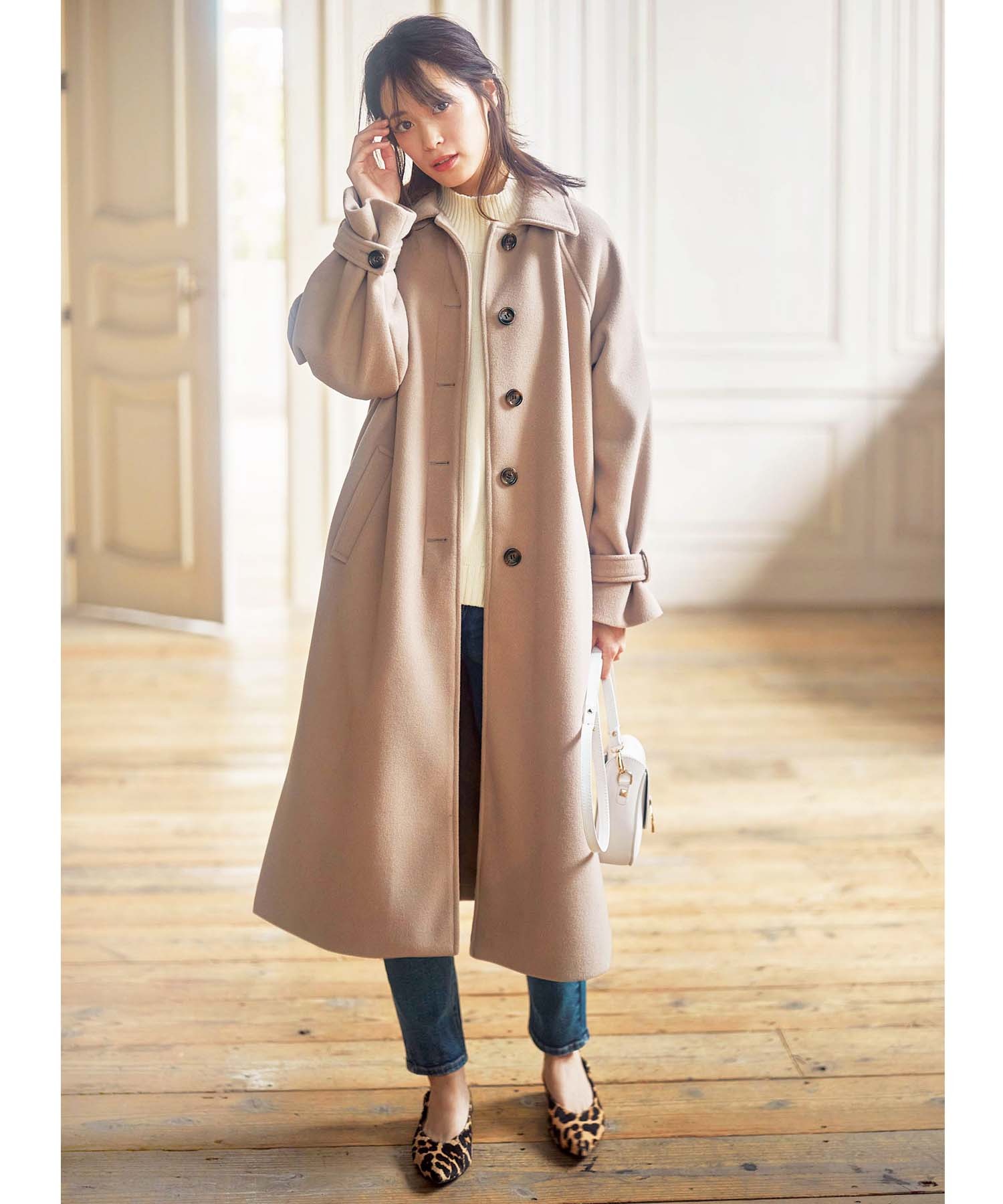 セール 袖ボリュームステンカラーコート ジーラ Geera Magaseek