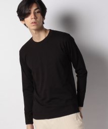 JEANS MATE(ジーンズメイト)/【BLUESTANDARD】コットン100％　クルーネック長袖Tシャツ/ブラック