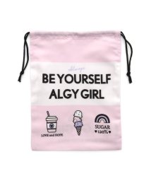 ALGY(アルジー)/モチーフロゴ巾着/ピンク