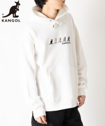 KANGOL(KANGOL)/【KANGOL】 カンゴール 5連刺繍 デザイン　長袖プルパーカー/オフホワイト