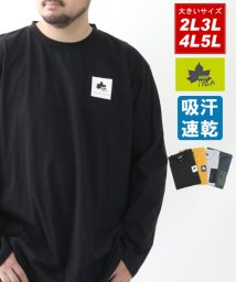 MARUKAWA(大きいサイズのマルカワ)/【LOGOS park】ロゴスパーク 大きいサイズ 長袖 吸汗速乾 Tシャツ/ブラック
