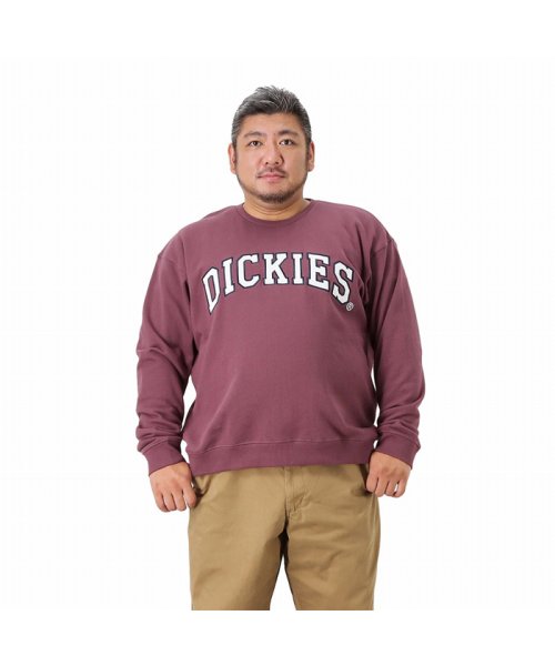 MAC HOUSE(men)(マックハウス（メンズ）)/[大きいサイズ] Dickies ディッキーズ 裏毛プリントクルートレーナー キングサイズ 1474－9716KG/レッド