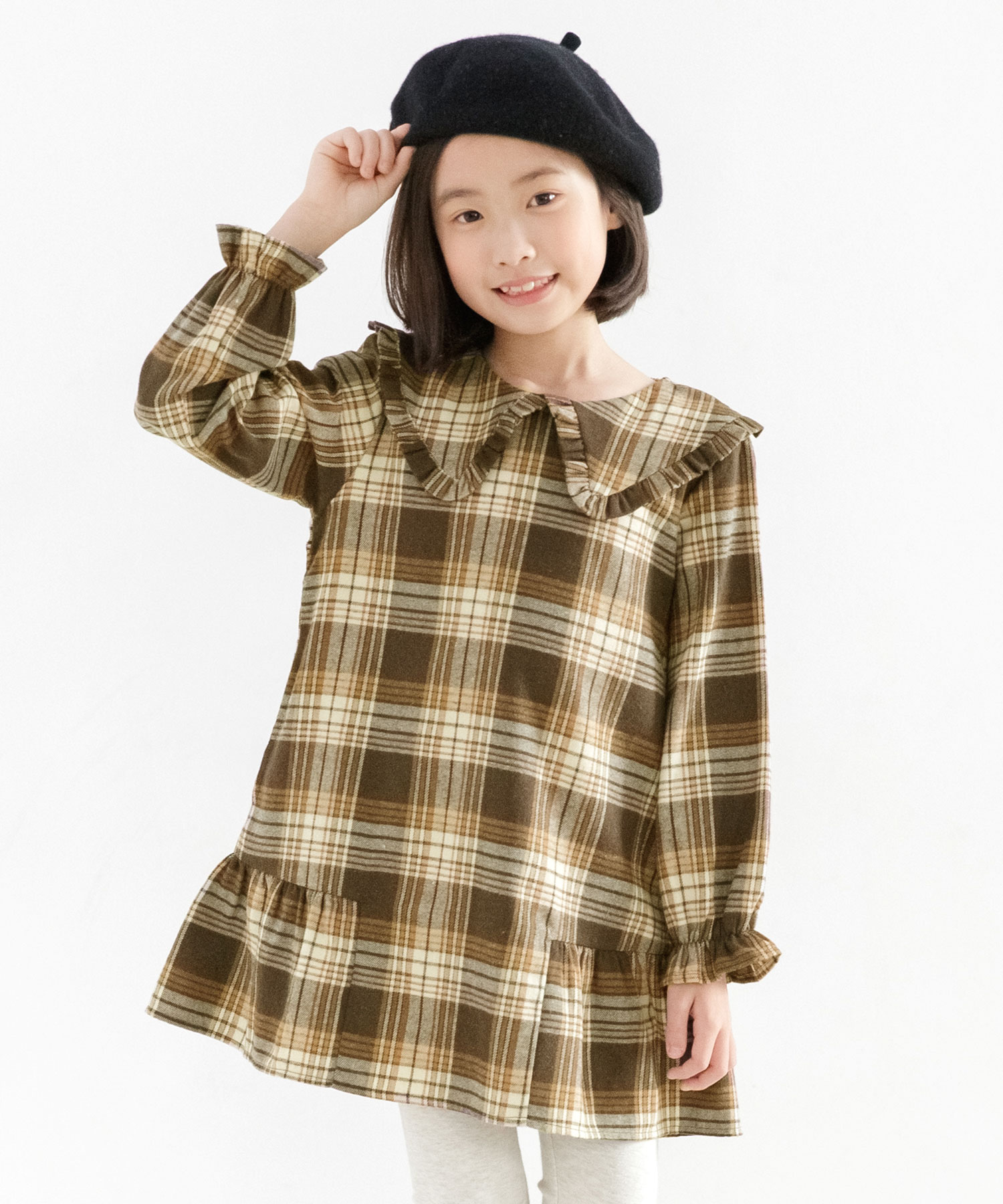セール】襟付きチェック柄ワンピ(504332051) | 子供服Bee(子供服Bee ...