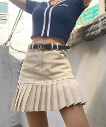 aimoha(aimoha（アイモハ）)/【Jasmine Grandiflorum】シンプルプリーツミニスカート 韓国ファッション/ベージュ