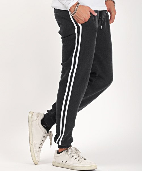 セール 裏起毛2ラインジョガーパンツ ジョガーパンツ メンズ 裏起毛 暖か スウェット サイドライン ラグスタイル Luxstyle Magaseek