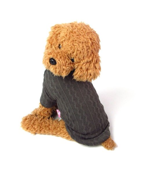 HAPPY DOG!!(はっぴーDOG！！)/犬 服 犬服 犬の服 セーター ニット ケーブルニット トップス ハイネック ドッグウェア/ライトグレー系1