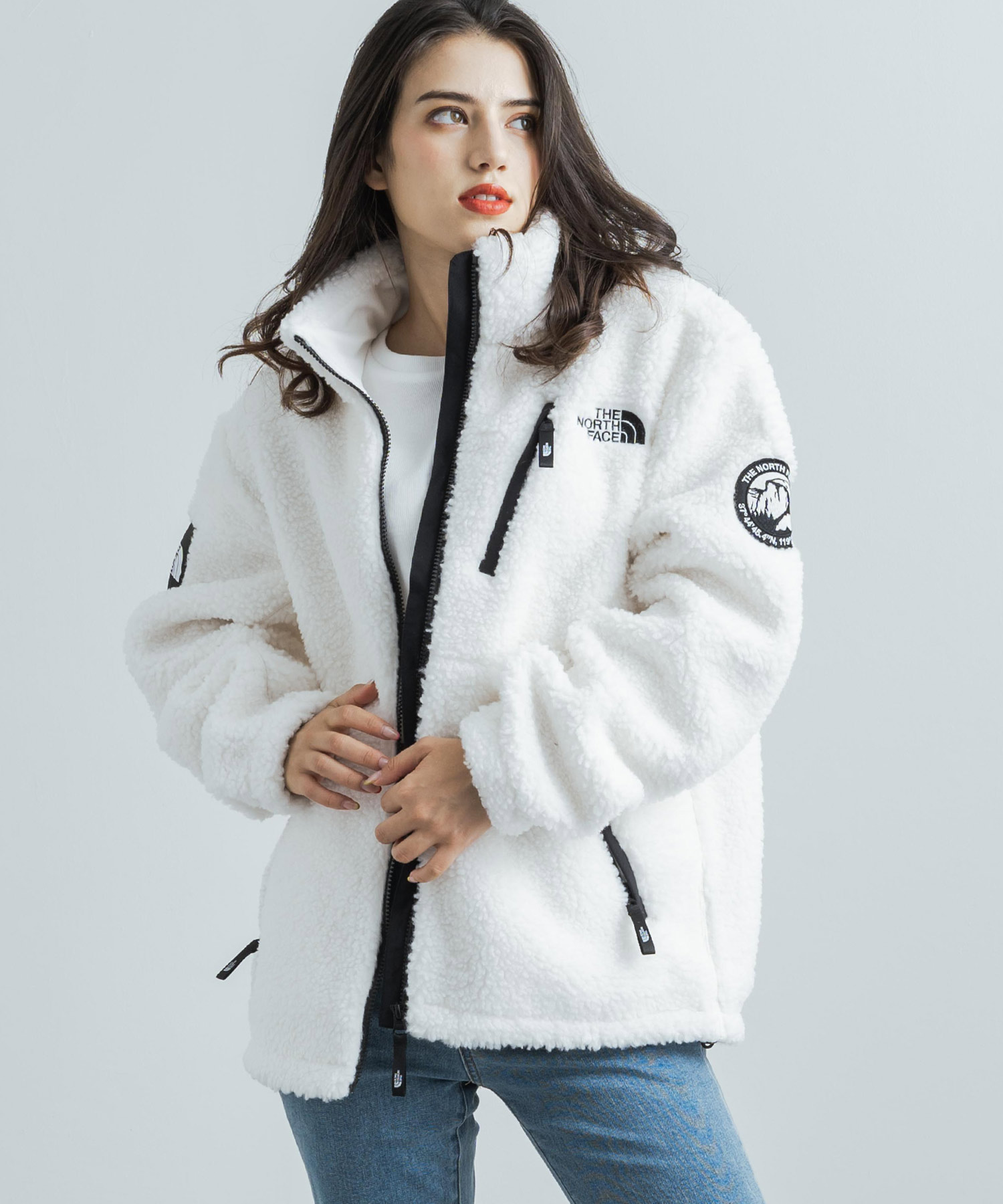 ノースフェイスフリースジャケット 韓国ホワイトレーベルボア
