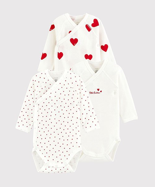 Bebe Couchefemale プリント長袖あわせボディ３枚組 プチバトー Petit Bateau Magaseek