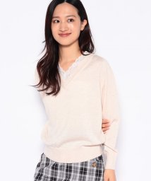 offprice.ec(offprice ec)/【Perle Peche/ペルルペッシュ】レースVネックニット /オフ