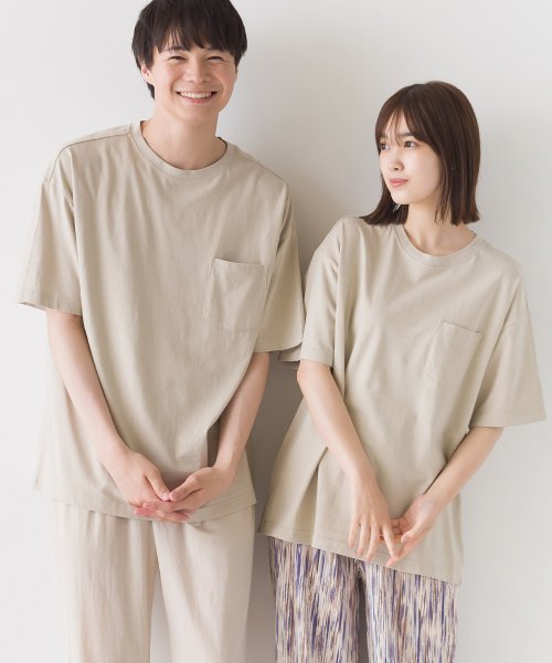 OMNES(オムネス)/【OMNES】ユニセックス 製品洗い ポケット付無地半袖Tシャツ/グレー