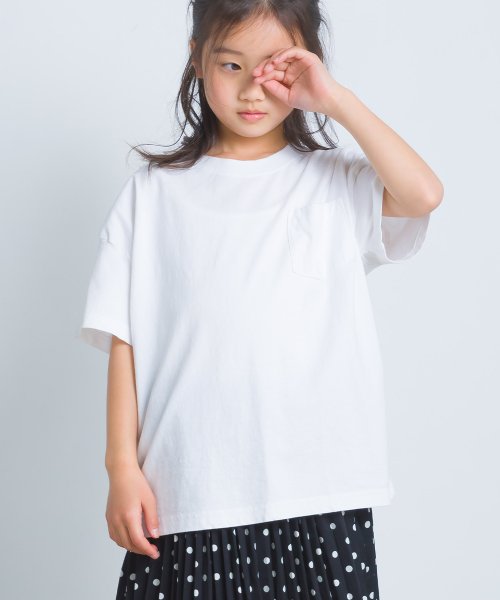 OMNES(オムネス)/【OMNES】キッズ 製品洗いコットンビッグ半袖Tシャツ/ホワイト