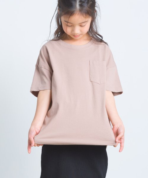OMNES(オムネス)/【OMNES】キッズ 製品洗いコットンビッグ半袖Tシャツ/ピンク