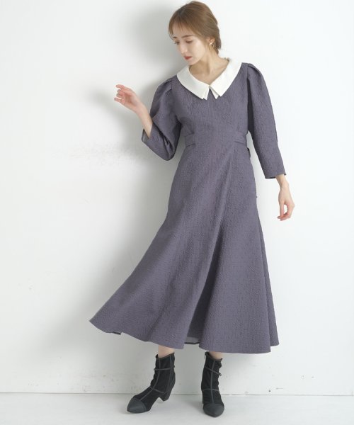 衿付きふくれジャガードワンピース リランドチュール Rirandture Magaseek 衿付きふくれジャガードワンピース リランドチュール Rirandture Magaseek