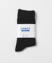 OMNES(オムネス)/【OMNES】シルク混 ソックス 靴下 カラーソックス/ブラック