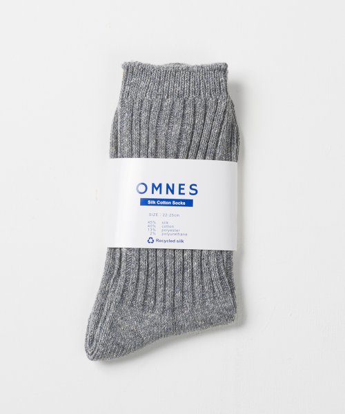 OMNES(オムネス)/【OMNES】シルク混 ソックス 靴下 カラーソックス/グレー
