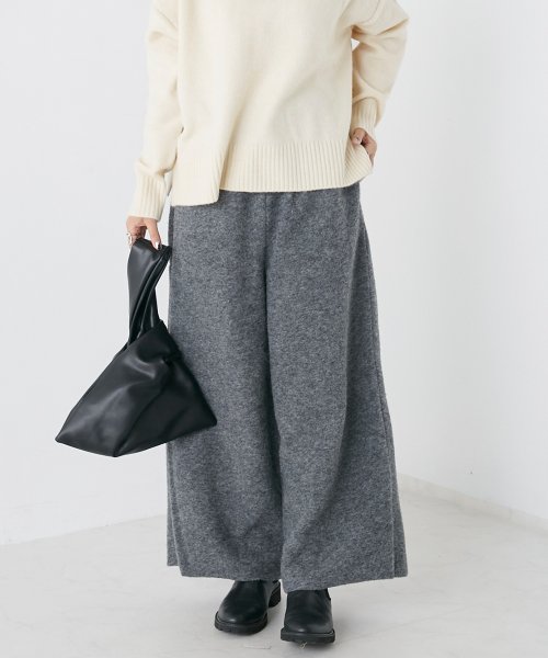 セール Omnes ウール混断ち切りストレートパンツ オムネス Omnes Magaseek