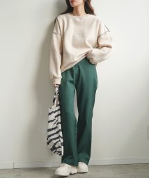 futier land(フューティアランド)/スラックス フレアパンツ ワイドパンツ カラーパンツ パンツ シンプル 韓国 ファッション / シンプルスラックスフレアパンツ/グリーン