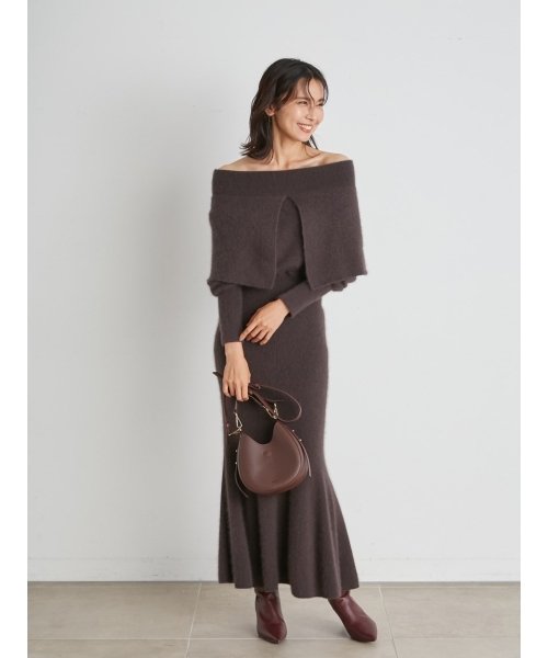 スリットショールオフショルワンピース スナイデル Snidel Magaseek