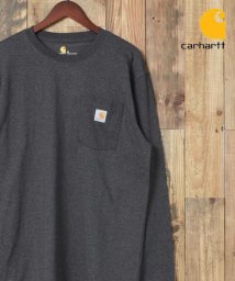 marukawa shonan(marukawa shonan)/【Carhartt/カーハート】USサイズ 無地 ポケット付き ピスネーム 長袖Tシャツ/ビッグシルエット オーバーサイズ ユニセックス/チャコール