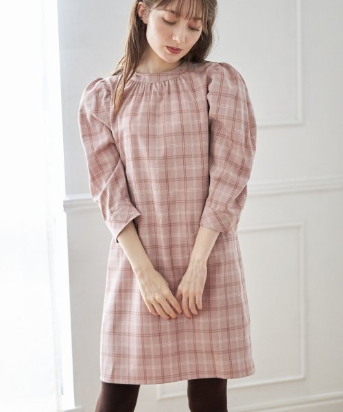 セール チェック柄パワーショルダーサックワンピース トッコクローゼット Tocco Closet Magaseek