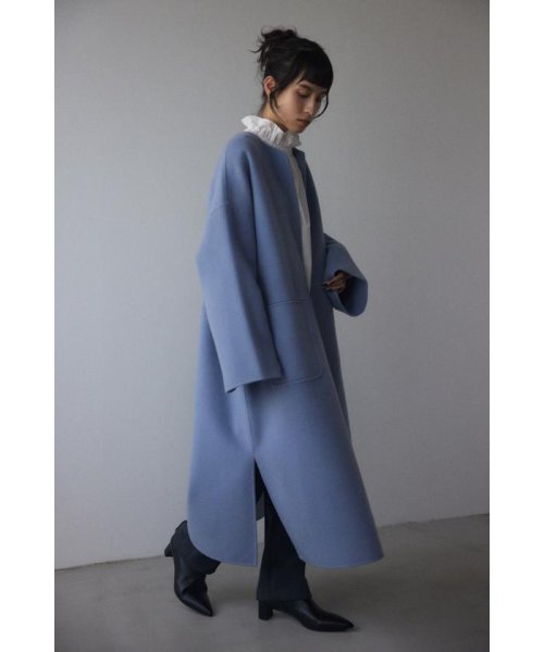 BLACK BY MOUSSY(ブラックバイマウジー)/no collar rever coat/BLU