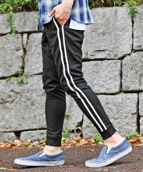 セール サイドライン タイト シルエット スウェット メンズ ジョガーパンツ トップイズム Topism Magaseek