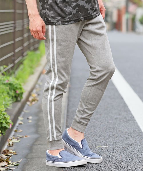 セール サイドライン タイト シルエット スウェット メンズ ジョガーパンツ トップイズム Topism Magaseek