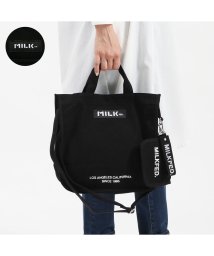 MILK FED(ミルクフェド)/ミルクフェド ショルダーバッグ MILKFED. EMBROIDERED BAR SHOULDER BAG W/STRAP 2WAY 103213053010/ブラック