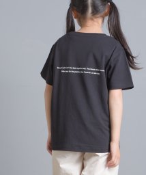OMNES(オムネス)/【OMNES】キッズ 綿麻カット 半袖プリントTシャツ/ブラック