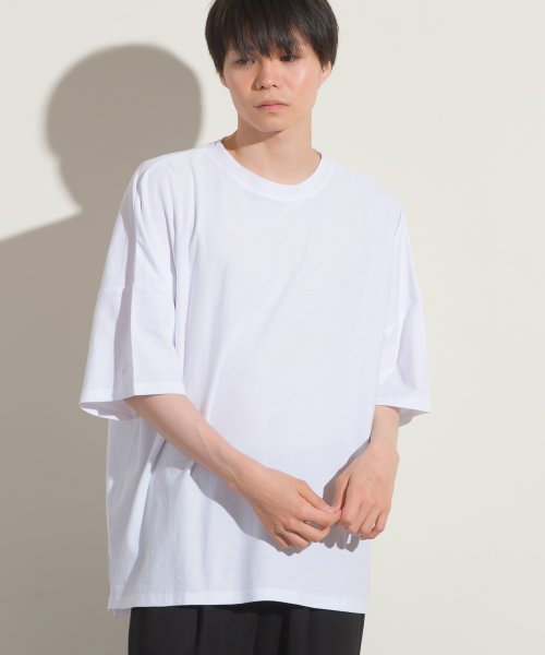 OMNES(オムネス)/【OMNES】メンズ 梨地ビッグボックス半袖Tシャツ/ホワイト
